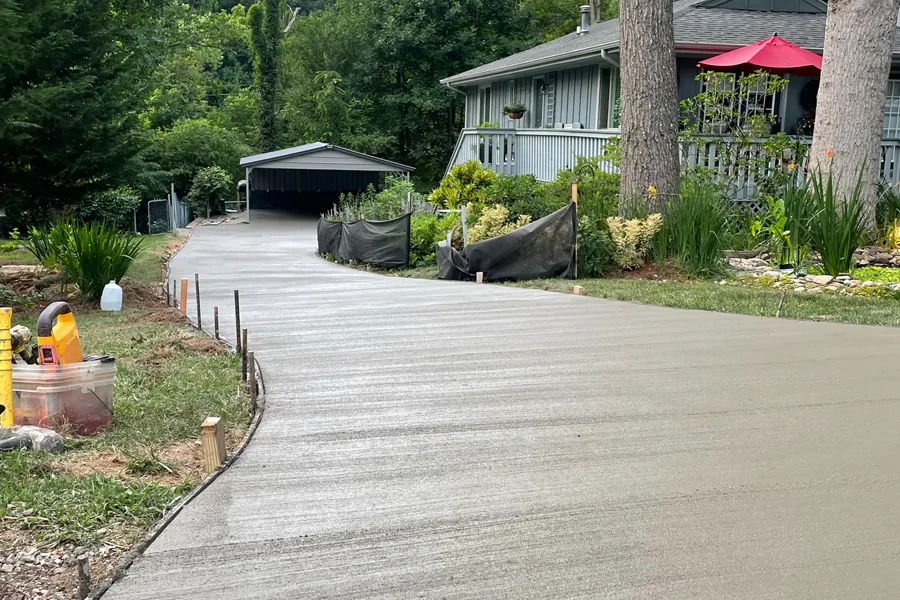 Beautiful concrete driveway in Asheville, NC