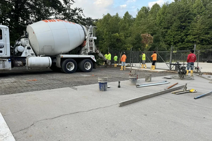 Concrete parking lot in Asheville, NC