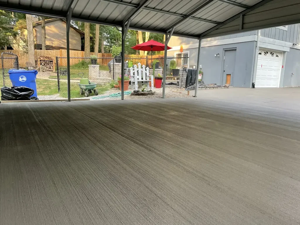 Concrete parking shed