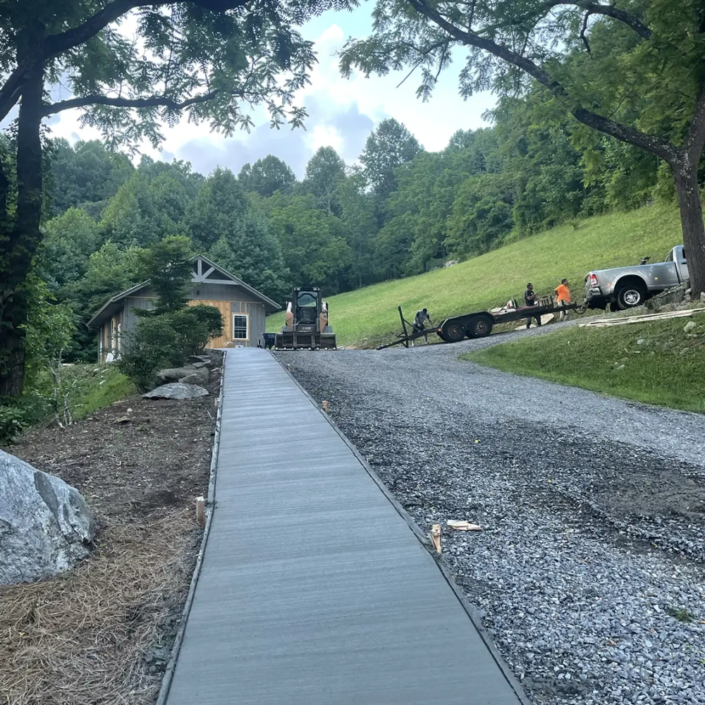 Long concrete sidewalk