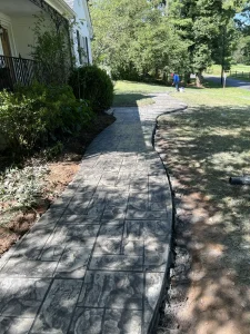 Ornate stamped concrete walkway