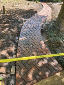 Stamped concrete sidewalk