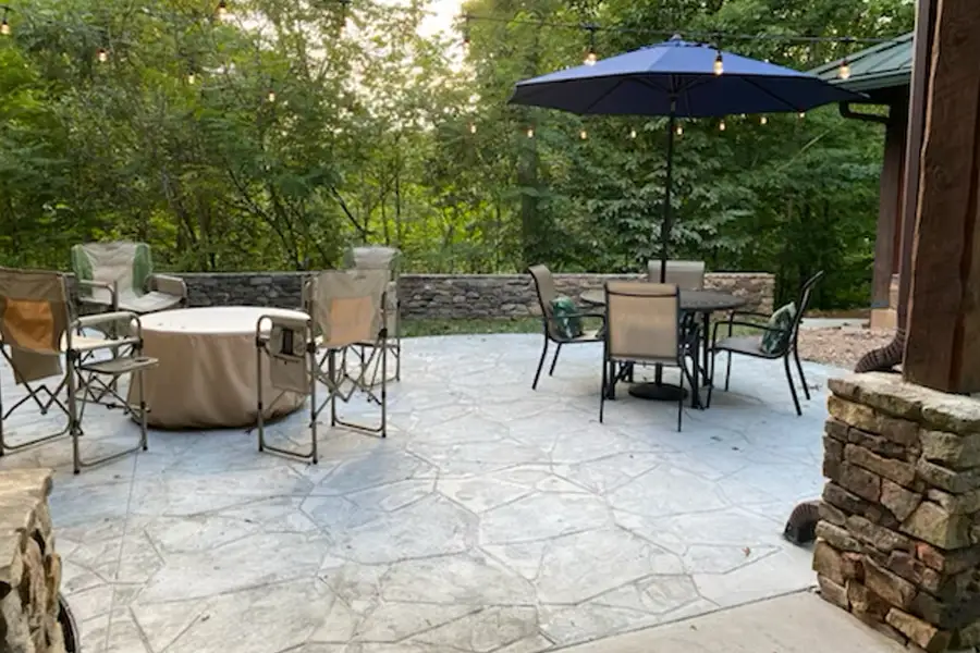 Stamped concrete patio